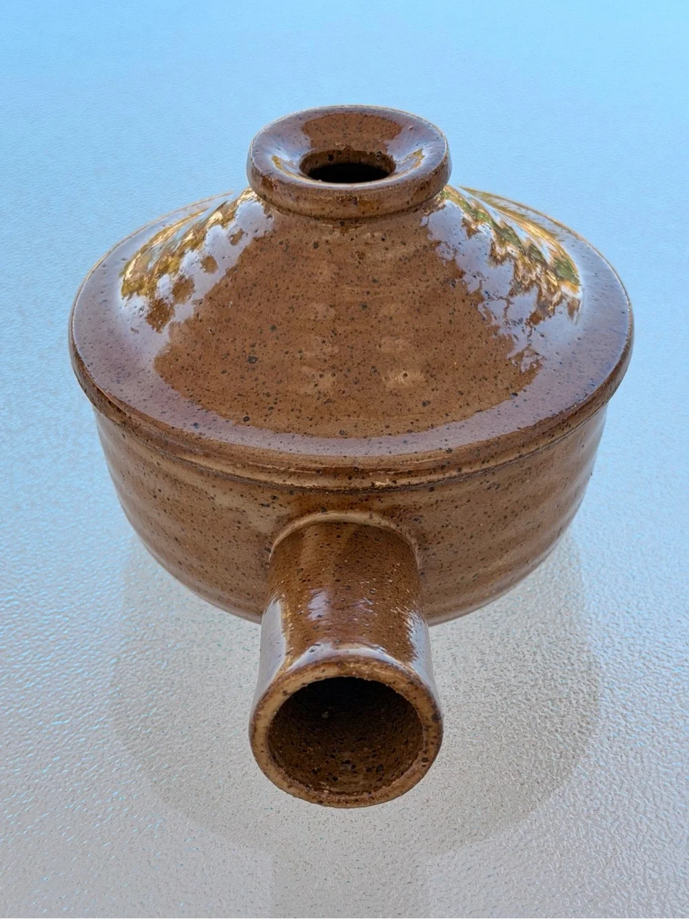 Tagine Stoneware Pottery Single Serve Vented Lid Hollow Handle Egg & Soup Cooker